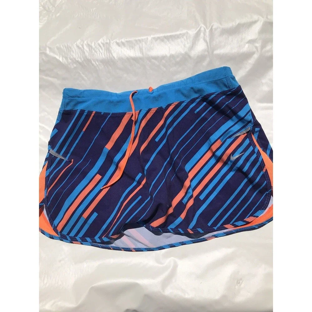 Nike Dri-Fit Blue Orange Printed Running Skort Shorts Women's